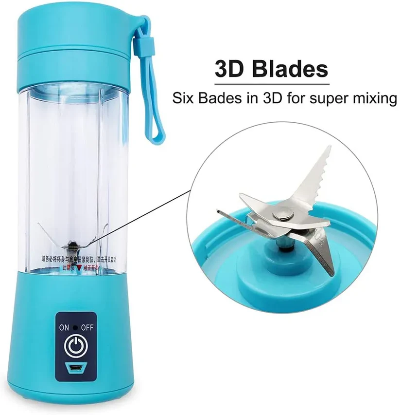 USB Juicer Blender | Powerful 6 Blades for Fresh Drinks Anywhere