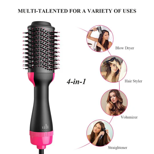 2-in-1 Hot Air Brush, Hair Dryer, Straightener & Volumizer Unisex Use One Step Hot Air Brush (Dryer + Styler)