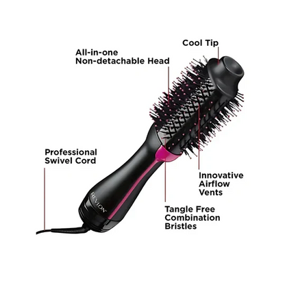 2-in-1 Hot Air Brush, Hair Dryer, Straightener & Volumizer Unisex Use One Step Hot Air Brush (Dryer + Styler)