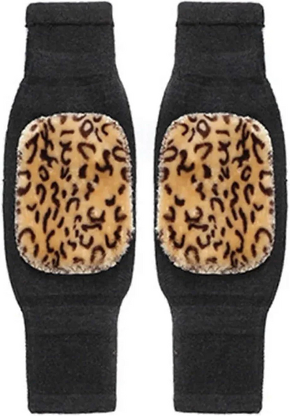 Men And Women Winter Warm Knee Warmer Pad Warm Wool Knee Pads with Strap - Pack of 2