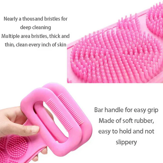 Bath Brush Exfoliating Shower Body Scrubber Silicone Massage Strap Cleaning Belt Bathroom Accessories
