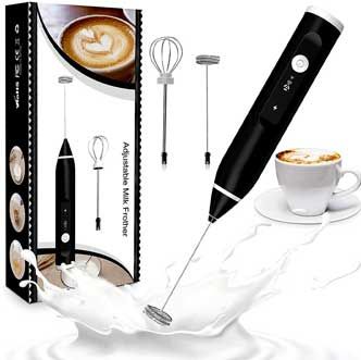 Rechargeable Coffe Beater Milk Shaker Maker Frother Foamer USB Charging Egg Beater Coffee Beater Handheld 3-Speed Adjustable Blender