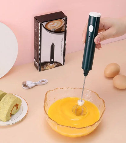 Rechargeable Coffe Beater Milk Shaker Maker Frother Foamer USB Charging Egg Beater Coffee Beater Handheld 3-Speed Adjustable Blender