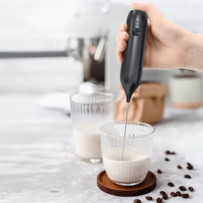 Rechargeable Coffe Beater Milk Shaker Maker Frother Foamer USB Charging Egg Beater Coffee Beater Handheld 3-Speed Adjustable Blender