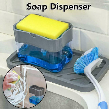 2-in-1 Pump Soap Dispenser and Sponge Caddy For Dish washing ( With Box)