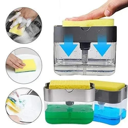 2-in-1 Pump Soap Dispenser and Sponge Caddy For Dish washing ( With Box)