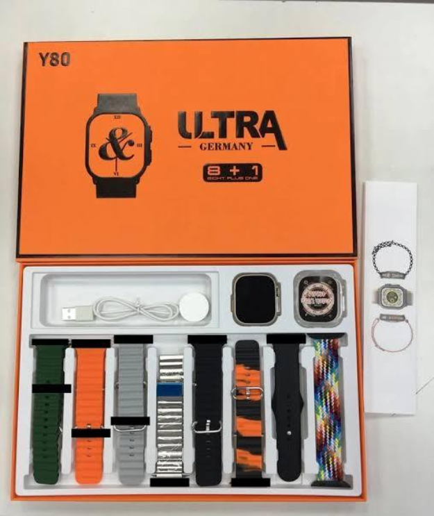 Y80 Ultr (8+1) Straps Smart Watch Wireless Charging Watch By ByteBox